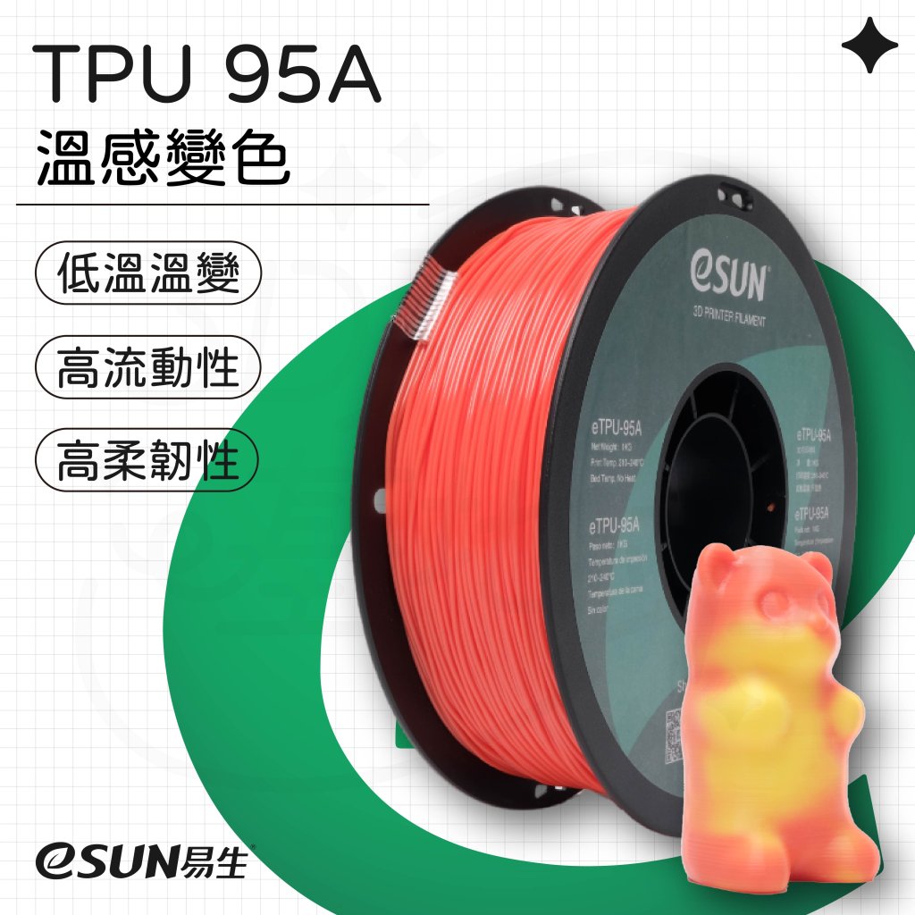 eSUN TPU 95A 3D 列印線材照片
